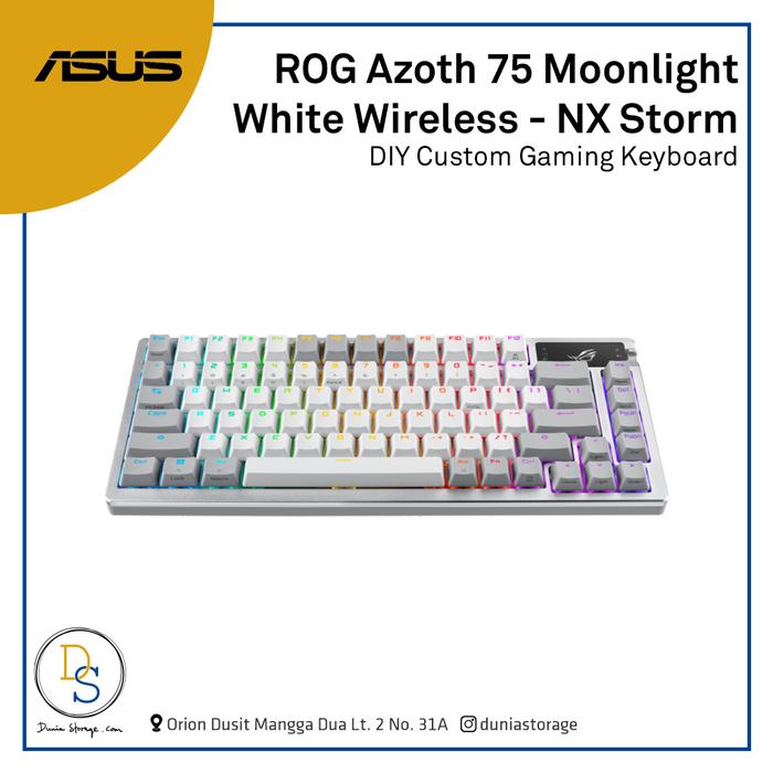 Gambar ASUS ROG Azoth 75 Moonlight White Wireless DIY Custom Gaming Keyboard - NXStorm Switch dari Dunia Storage Komputer undefined Tokopedia
