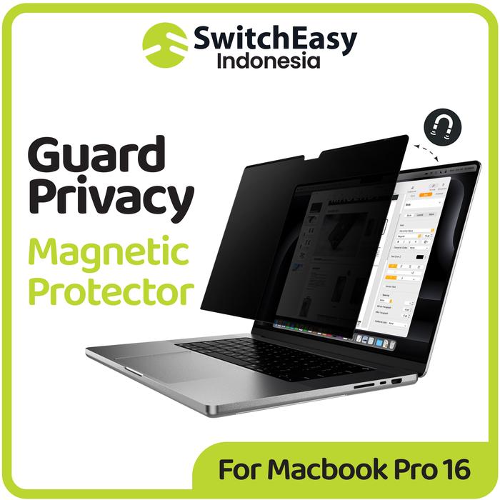 Gambar MagEasy Guard Anti Gores Macbook Pro / Air 13 14 15 16 M4 M3 M2 M1 Screen Protector Privacy Spy Magnetic - Macbook Pro 16 dari SwitchEasy Official undefined Tokopedia