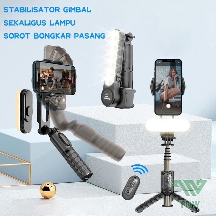 Gambar Gimbal Stabilizer Handphone Q18 Smart Face Tracking Selfie Stick And Tripod Fill Light Gimbal HP Q18 - TNW Q09 dari Samakan Indonesia undefined Tokopedia