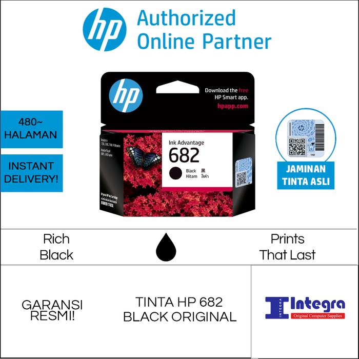 Gambar Tinta HP 682 Original Printer 1216 2335 2336 2337 2775 Garansi Resmi - Black dari Integra - HP Authorized undefined Tokopedia