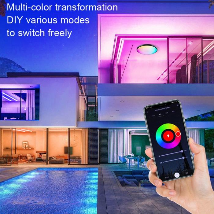 Gambar Lampu Plafon Led Ceiling Light Bluetooth Wifi App Rgbcw 24w Pf05 Black dari Jila Shop BGT undefined Tokopedia