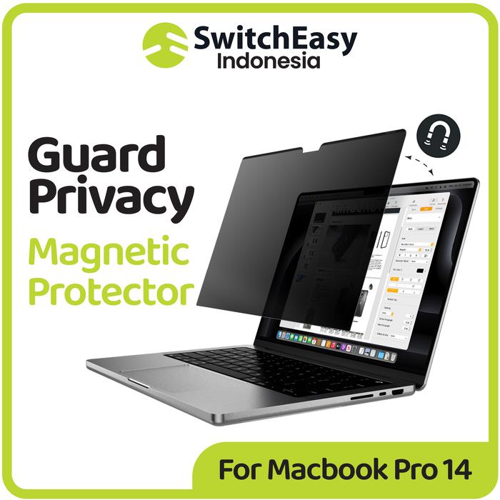 Gambar MagEasy Guard Anti Gores Macbook Pro / Air 13 14 15 16 M4 M3 M2 M1 Screen Protector Privacy Spy Magnetic - Macbook Pro 14 dari SwitchEasy Official undefined Tokopedia