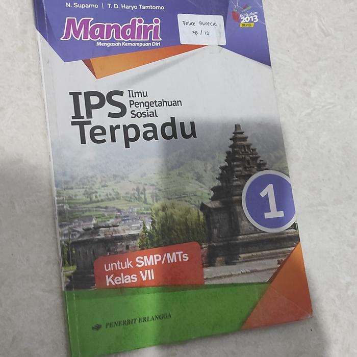 Gambar Buku Mandiri Kelas 7 / Kelas VII / SMP 1 Penerbit Erlangga Kurikulum 2013 Edisi Revisi Matematika/ PPKN/ Bahasa Indonesia/ IPA/ IPS/ English - IPS dari Bambini Corner Official undefined Tokopedia