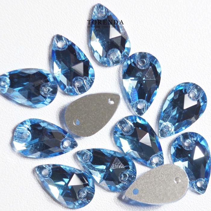 Gambar Torenda Crystal Jahit Tetes Payet T3230 (18x10,5) / PCS - Aquamarine dari Torenda undefined Tokopedia