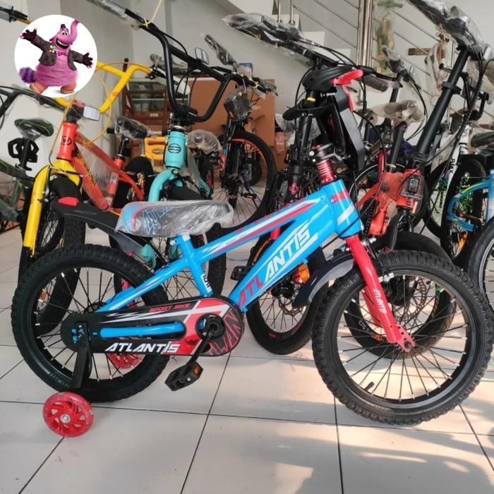 Gambar SEPEDA ANAK ATLANTIS 12 16 INCH ADA MUSIK LAMPU - Biru Merah, 16 dari BingBong Bike undefined Tokopedia