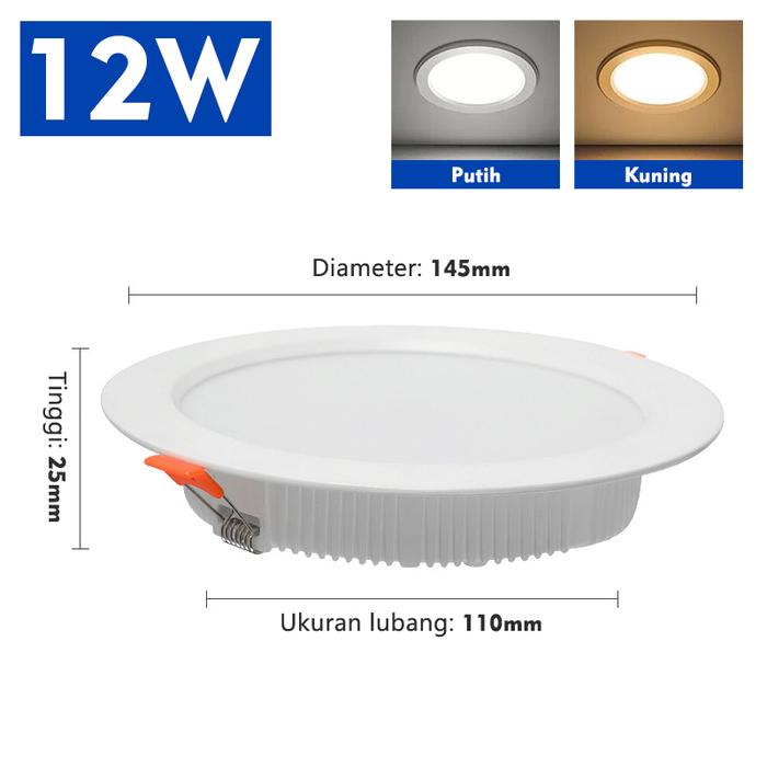 Gambar lampu downlight panel LED 12w/15w/18w bulat inbow down light panel HK - 12 watt Bulat , Kuning dari KTS Onlineshop undefined Tokopedia
