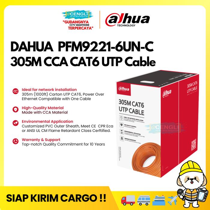 Gambar Kabel Lan CAT6 Dahua UTP PFM9221-6UN-C-V2 ORANGE / Kabel UTP Lan CAT6 - ORANGE 305M dari Cengli Store Kota Surabaya Tokopedia