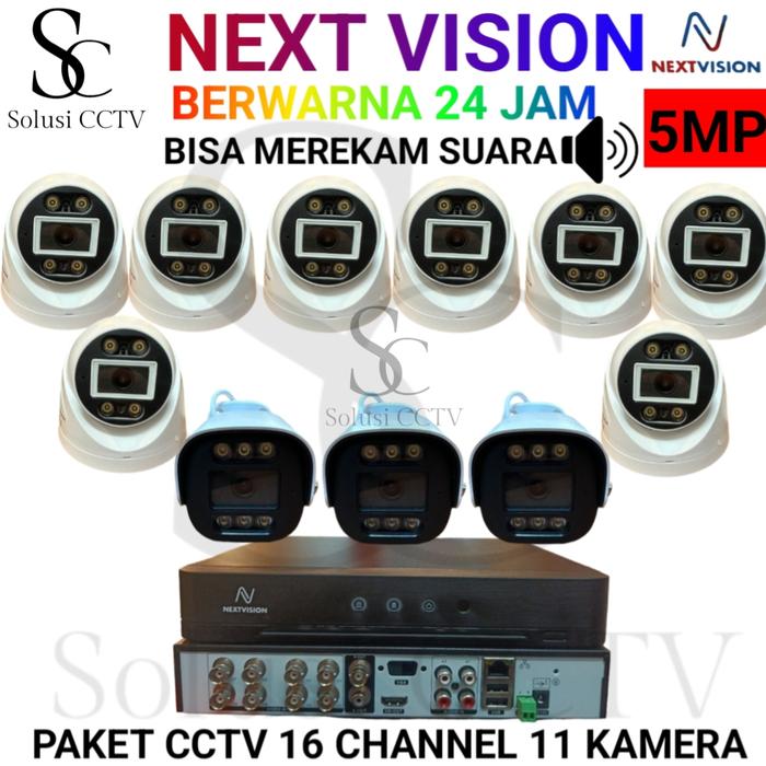 Gambar PAKET CCTV NEXT VISION COLORVU AUDIO ENAM BELAS CHANNEL SEBELAS KAMERA - TANPA HDD dari solusicctv undefined Tokopedia