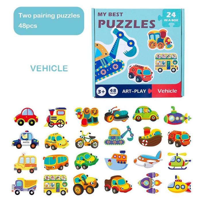 Gambar Pandatoys Mainan edukasi anak jigsaw puzzle / Wooden toys my best puzzles matching puzzle 37 - Vehicle dari Putput. undefined Tokopedia