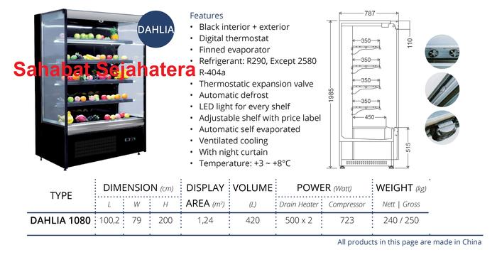 Gambar Multideck With Glass Door Self  Contained GEA DAHLIA 1080  Mesin Showcase Buah-Buahan dari chitra maju jaya abadi undefined Tokopedia
