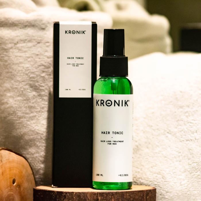 Gambar KRONIK Hair Tonic Pria Anti Rontok Pelembab Rambut Kering Ngembang Wangi Maskulin BPOM - 100 ml dari Kingsman Barber Supply Kota Bandung Tokopedia