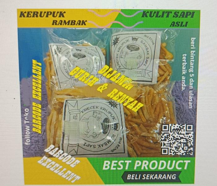 Gambar KERUPUK / RAMBAK KULIT SAPI MENTAH VARIAN Snack Krupuk - STIK KECIL dari BARCODE EXCELLENT undefined Tokopedia