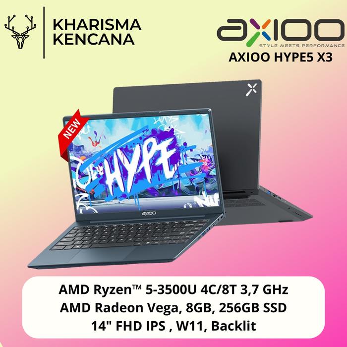 Jual AXIOO HYPE 5 AMD X3 | Ryzen 5 3500U | 8GB DDR4 UP | 256GB SSD