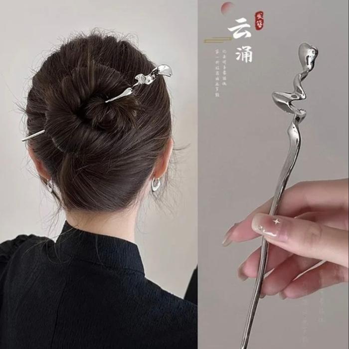 Gambar Tusuk Konde Chinese Style New Chinese Minimalis Metal Hair Stick H146 - Silver dari Star Gallery undefined Tokopedia