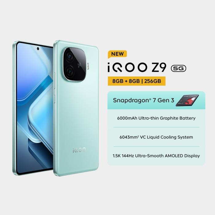 Gambar Vivo iQOO Z9 5G 8/256GB 6.67 Inch Garansi Resmi - Green, 8/256GB dari Andalas Cellular_NEW undefined Tokopedia