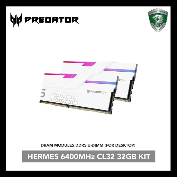 Gambar ACER PREDATOR HERMES DDR5 RGB MEMORY 32GB KIT2 RGB (2X32GB) PC 6400MHZ - BLACK - WHITE dari MAXCOM ONLINE undefined Tokopedia