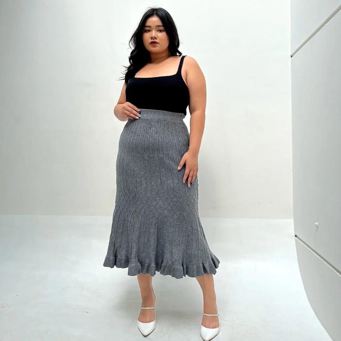 Gambar ROK RAJUT TEBAL PANJANG IMPORT PREMIUM - Grey 1 dari JUHONG FASHION undefined Tokopedia