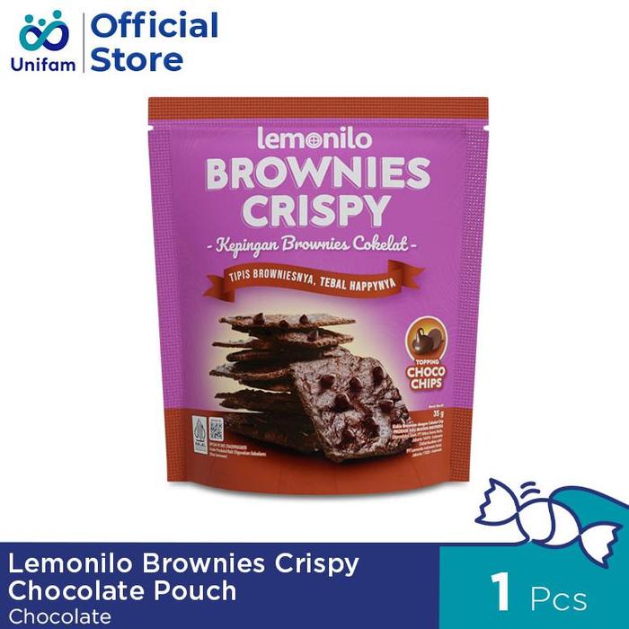 Gambar Lemonilo Brownies Crispy Choco Chips 35gr - Kepingan Brownies Cokelat - Choco Chips dari Ichfani Store undefined Tokopedia