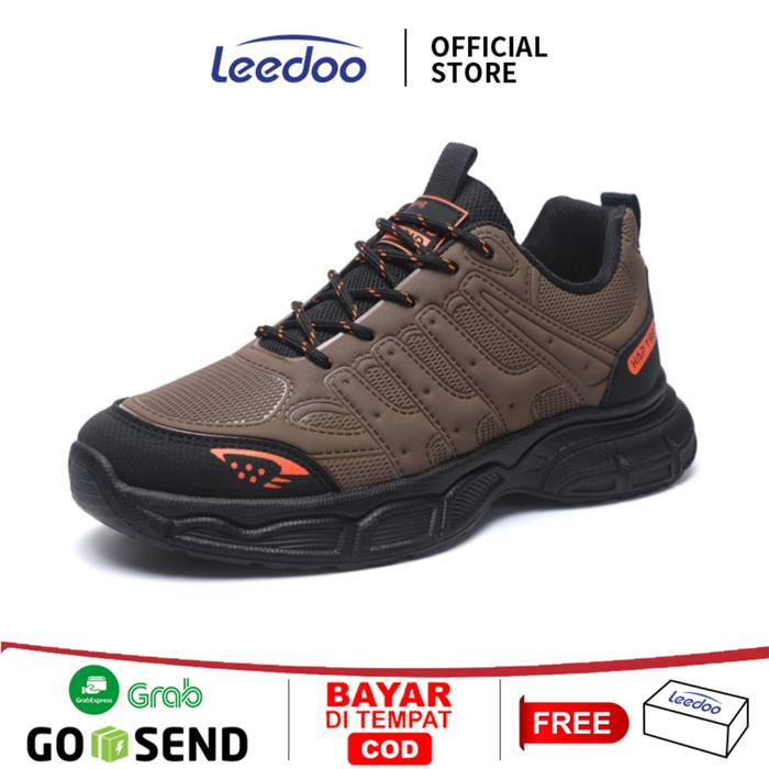 Gambar Leedoo Sepatu Gunung Pria Adventure Sepatu Hiking Olahraga Hitam MH211 - Coklat , 39 dari Leedoo undefined Tokopedia