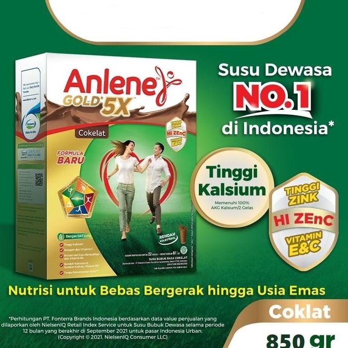 Gambar Anlene Gold 5X Original/Cokelat/Vanila 850 Gr - ORIGINAL dari sriwahyuni00009 undefined 5 Tokopedia