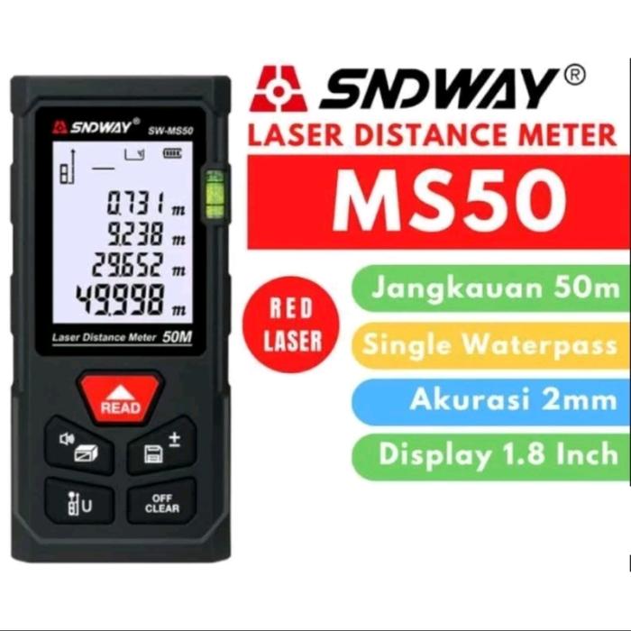 Gambar Meteran Laser Distance 100m 80m 60m 40m Digital Meteran Pengukur Jarak Jauh Meter - SNDWAY 50M dari totopedia 2 undefined Tokopedia