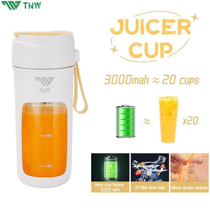 Gambar TNW Juice Blender 10 Pisau Portable Jus Belender Buah 500ml Juicer Ice Crusher 3000mAh Rechargeable - Warna Oranye dari lisin_store1 undefined Tokopedia
