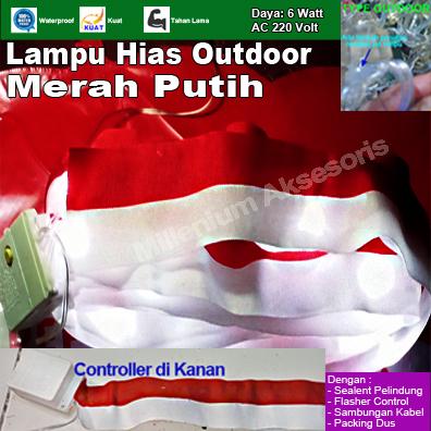 Gambar Lampu Merah Putih Pita Bendera 72 Led 10 Meter 8 Mode Type Outdoor Sambungan Kabel - 50 Led 8 Meter, Controler Kanan dari Aksesoris Millenium Led Store undefined Tokopedia