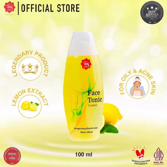 Gambar Viva Face Tonic 100 ml & 200 ml - Lemon 100ml dari tunkzstore undefined Tokopedia