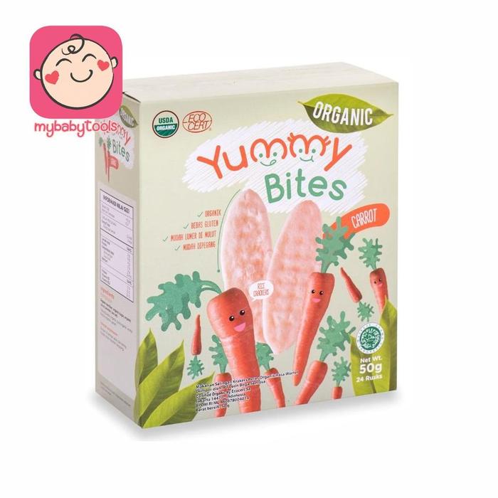 Gambar YUMMY BITES BABY RICE CRACKERS ORGANIC 50 GR ORGANIK - CARROT dari ryannnstore undefined Tokopedia