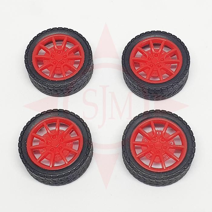 Jual Roda Karet Plastik Merah Mobil Mainan - 4Pcs Roda - Kota Tangerang ...