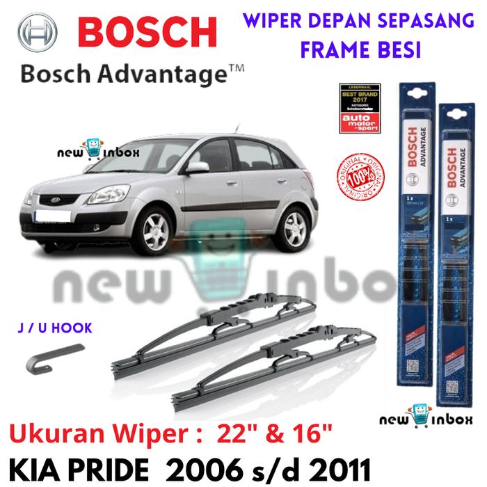 Gambar Wiper Depan Mobil KIA PRIDE 2006-2011 Sepasang BOSCH ADVANTAGE 22" & 16" ORIGINAL - Depan 22" & 16" dari NEW IN BOX undefined Tokopedia
