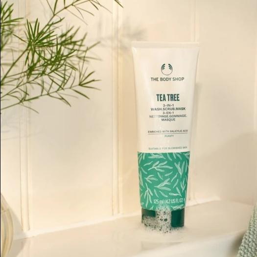 Gambar THE BODY SHOP TEA TREE 3 IN 1 WASH SCRUB MASK 125ML dari SEV Citra undefined Tokopedia