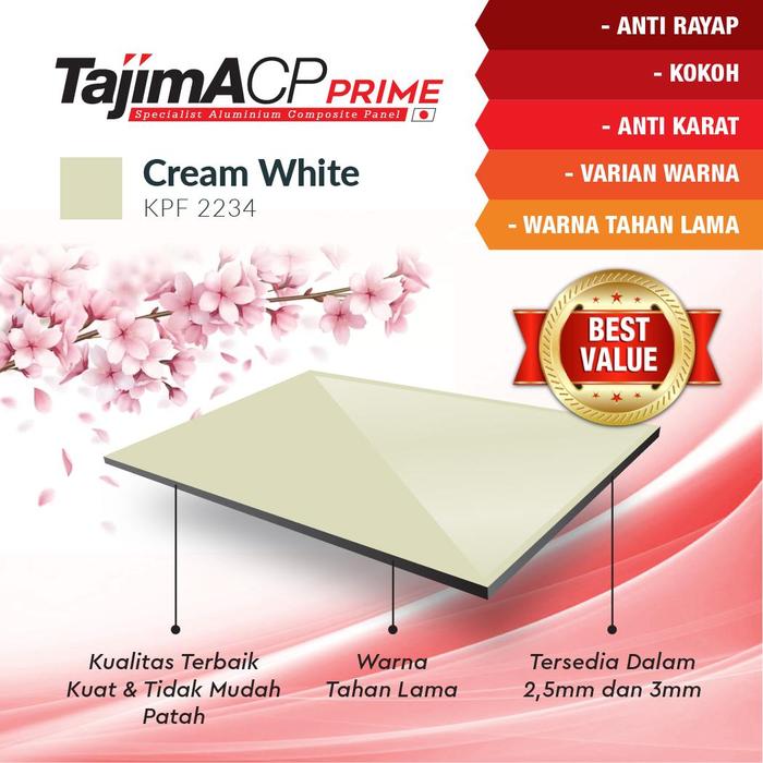 Gambar ACP Tajima Doff Series PE 3mm x1220x2440 - Cream White dari Acp Alcopan undefined Tokopedia