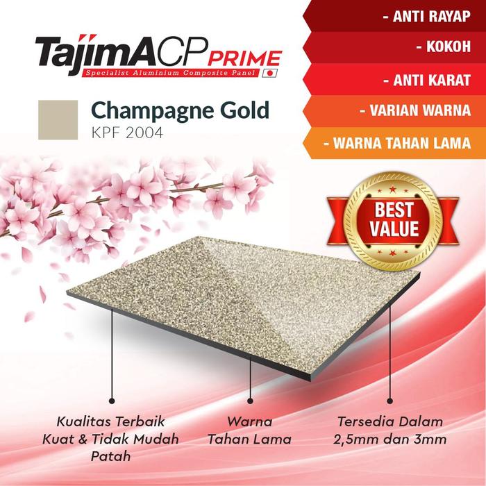 Gambar ACP Tajima Metalic Series PE 3mm x1220x2440 - Champagne Gold dari Acp Alcopan undefined Tokopedia