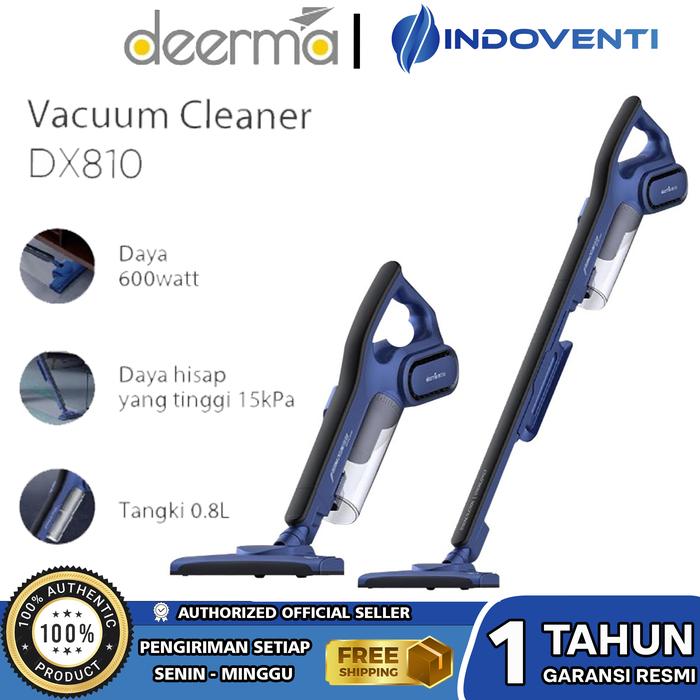 Gambar DEERMA DX810 Vacuum Cleaner Vakum Portable 2in1 Penyedot Debu 600W Ori - Biru dari INDOVENTI undefined Tokopedia
