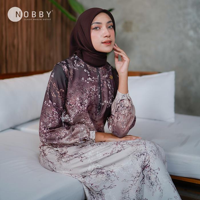 Gambar Nobby - Alina Dress Gamis Terbaru Gamis Wanita Warna Gradasi Premium - Coklat B, S dari Nobby_NEW undefined Tokopedia