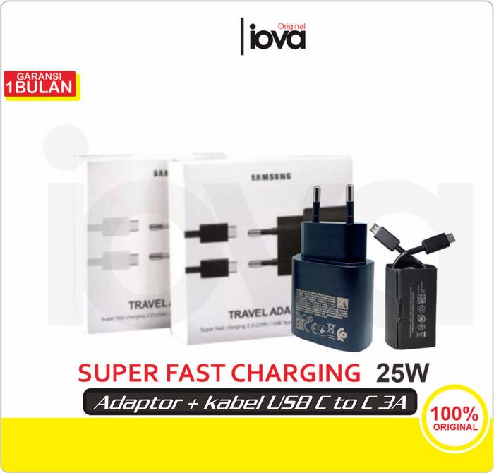 Gambar Charger Samsung Super Fast Charging Original Adaptor Type C To 25W 45W - 25W ADAP+KBL 3A, Hitam dari iova original undefined Tokopedia