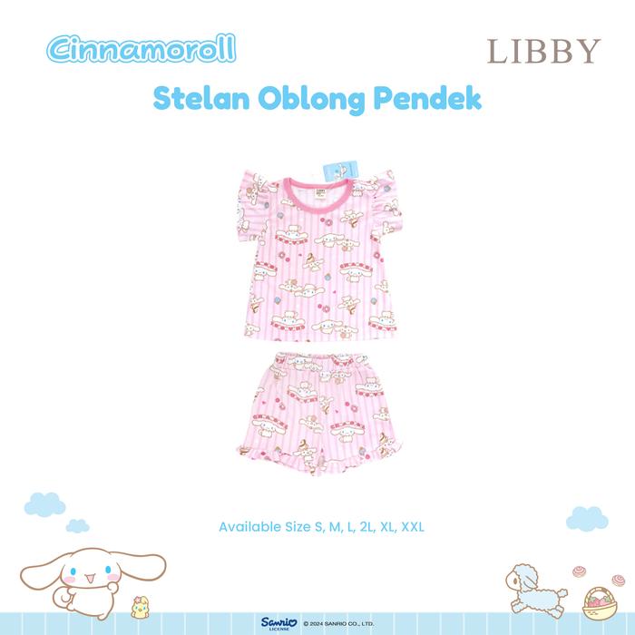 Gambar LIBBY X SANRIO libby setelan lengan pendek celana pendek /  setelan baju anak perempuan Ruffle motif sanrio - cinamoroll pink, S dari Bajuanakmyson03 undefined Tokopedia