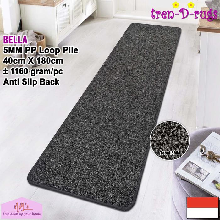 Gambar Tren-D-rugs karpet keset kaki dapur lorong panjang anti slip 40x180 - Dark Grey dari NMs Lets dress up your home undefined Tokopedia