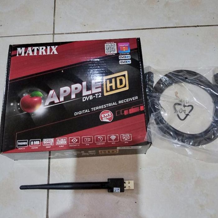 Gambar [TV BOX] set top box tv digital stb matrix evinix paket fitur android lengkap dengan kabel HDMI + dongle wifi mt7601 - Matrix apple, HDMI+WiFi dari Putra11 Elektronik Store undefined Tokopedia
