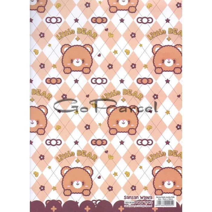 Gambar Aque ( 5 Lembar ) Jumbo Bear Sanwa - Kertas Kado - Gift Wrap Paper - SW509 dari Zuha807 undefined Tokopedia