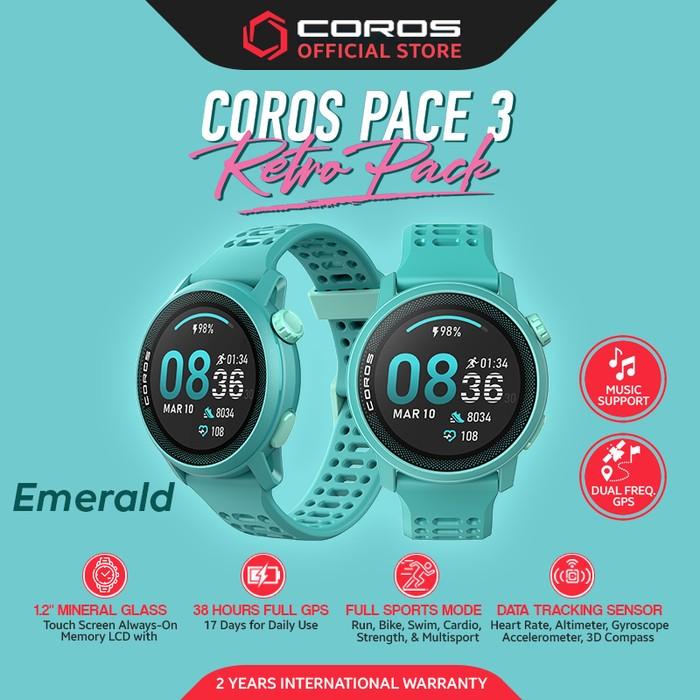 Gambar COROS Pace 3 GPS Running Sport Watch Retro Pack Edition - Emerald dari Coros official store undefined Tokopedia