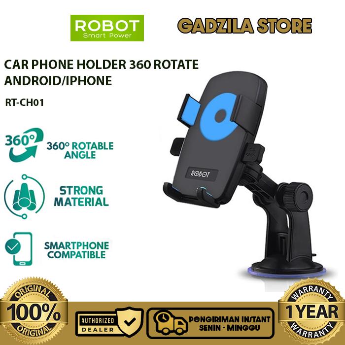 Gambar ROBOT CAR MOUNT HOLDER HP MOBIL SUCTION CUP DASHBOARD KACA 360 ROTATE - CH01 BLK dari GADZILA STORE undefined Tokopedia
