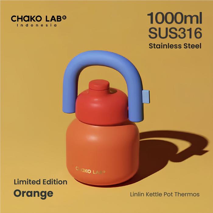 Gambar CHAKO LAB Linlin Vacuum Thermos 1 L - Orange dari Hello Baby Superstore undefined Tokopedia