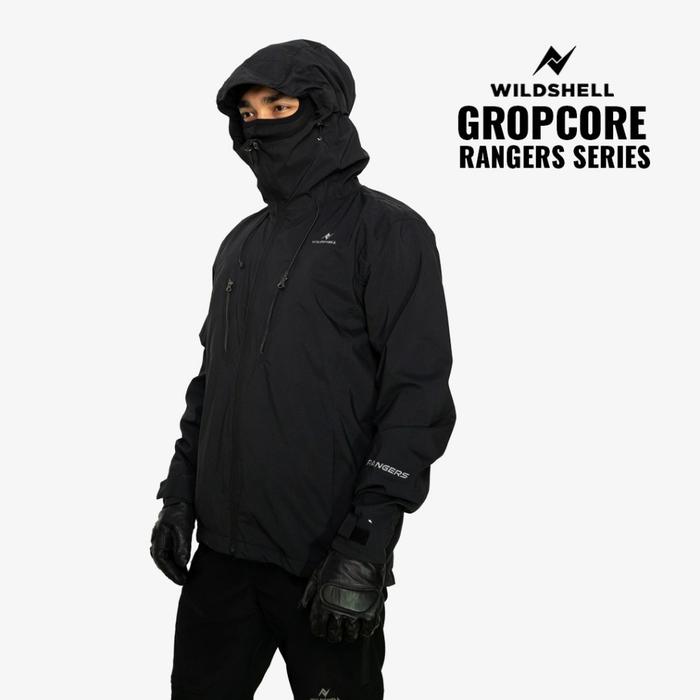 Gambar Jaket Wildshell Anti hujan Rangers Series Waterproof windproof - Hitam, L dari Jas Hujan Wild Outdoor undefined Tokopedia