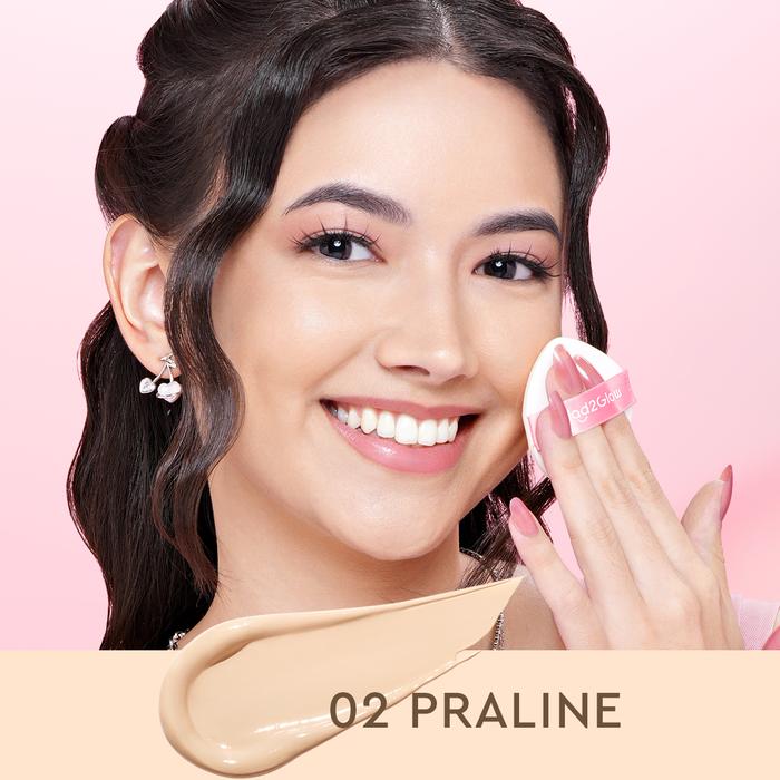 Gambar [New Launch] Glad2Glow Perfect Cover Cushion 11g 5 Shades Matte Finish Make Up BB Cream CC Cream Bedak Foundation - 02 Praline dari Glad2Glow Official Store undefined Tokopedia
