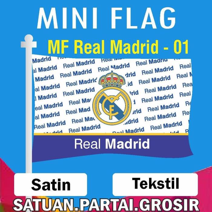 Gambar Mini Flag Real Madrid / Bendera Custom Real Madrid / Cetak Bendera - MFRM-01, TEKSTIL 120x150 dari Ketikashop undefined Tokopedia