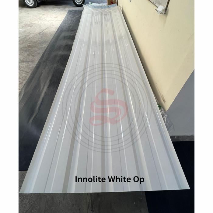 Gambar Atap Spandek Plastik Putih Opal/Atap Innolite Tebal 1,2mm Lebar 1 Meter/Harga Per 1 Meter/Kanopi Spandek Plastik/Atap Spandek Blue Opal - White Opal dari SUTHA ROOFING undefined Tokopedia