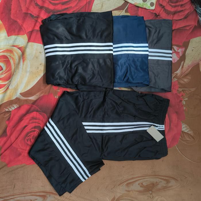 Gambar CELANA TRAINING PANJANG LIST 3 PRIA WANITA - hitam lis putih dari zona.kaos undefined Tokopedia