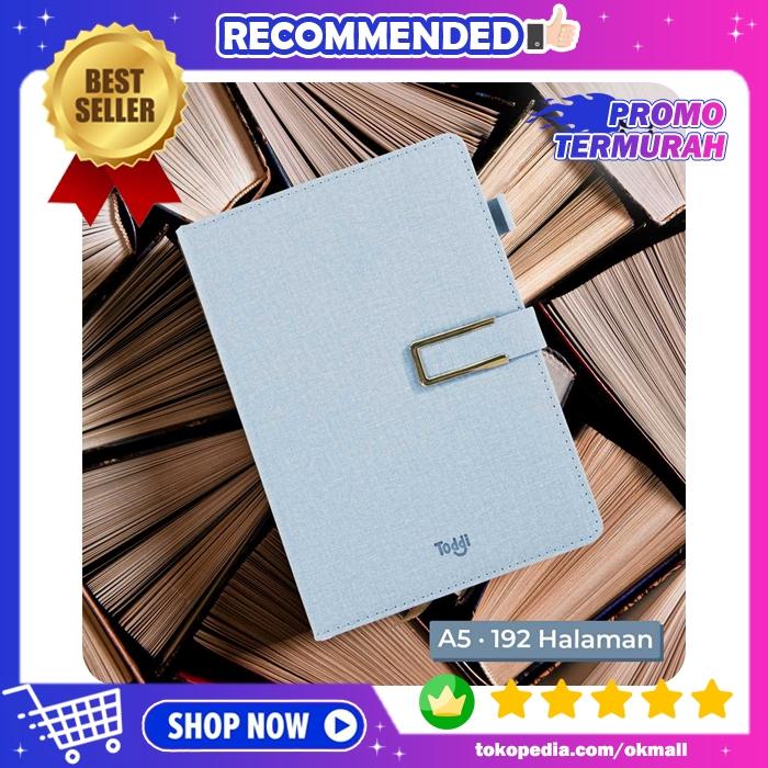 Gambar Buku Tulis Catatan Kerja Jurnal Harian Notebook Kecil A5 Cover Kulit - Biru Muda dari OkMall ID undefined Tokopedia